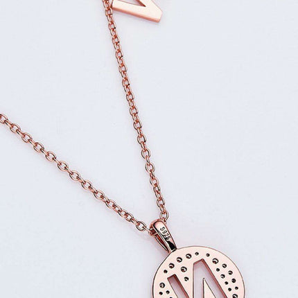 Stunning Rose Gold-Plated Necklace with Lab-Created Diamond - A Modern Elegance