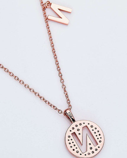 Stunning Rose Gold-Plated Necklace with Lab-Created Diamond - A Modern Elegance