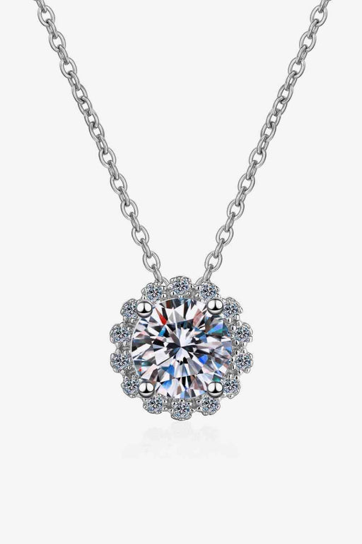3 Carat Lab-Diamond Sterling Silver Necklace - Elegant Jewelry Piece with Rhodium Finish
