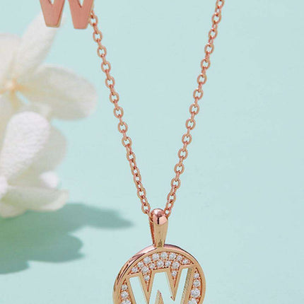 Timeless Glamour: Rose Gold Plated Sterling Silver Lab-Grown Diamond Pendant Necklace