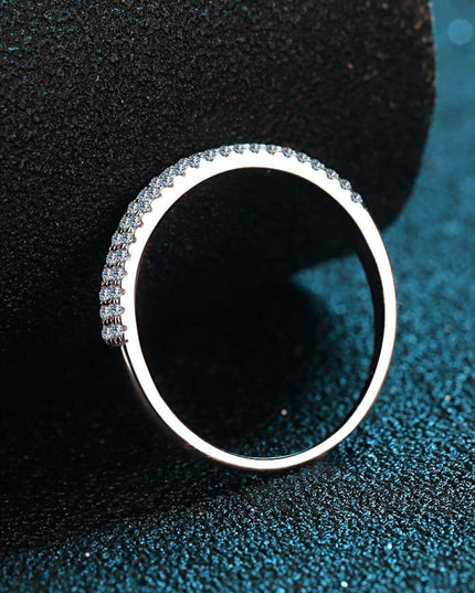Elegant Moissanite Half-Eternity Ring in Sterling Silver