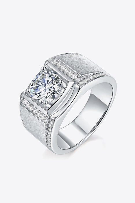 Platinum-Plated Lab-Diamond Ring with 1 Carat Sparkler