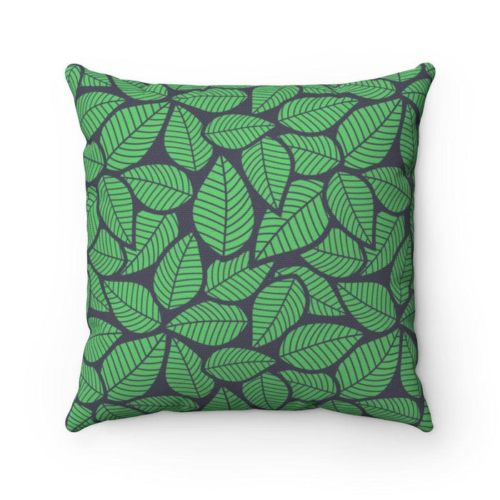 Luxurious Reversible Green Leaves Decorative Pillowcase