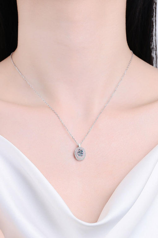 Sophisticated 925 Sterling Silver Rhodium-Plated Lab-Diamond Necklace with Zircon Accents