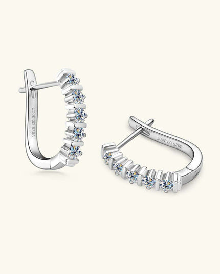 Elegant Moissanite Silver Stud Earrings in a Luxurious Gift Presentation Box