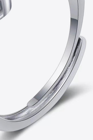 925 Sterling Silver Moissanite Adjustable Ring-Trendsi-Silver-4-Très Elite