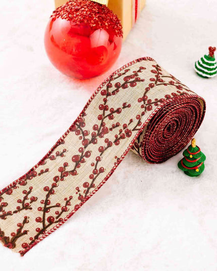 Premium Christmas Satin Craft Ribbon - 5m Luxurious Polyester for Holiday Decor