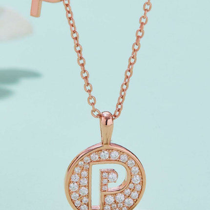 Stunning Rose Gold-Plated Necklace with Lab-Created Diamond - A Modern Elegance