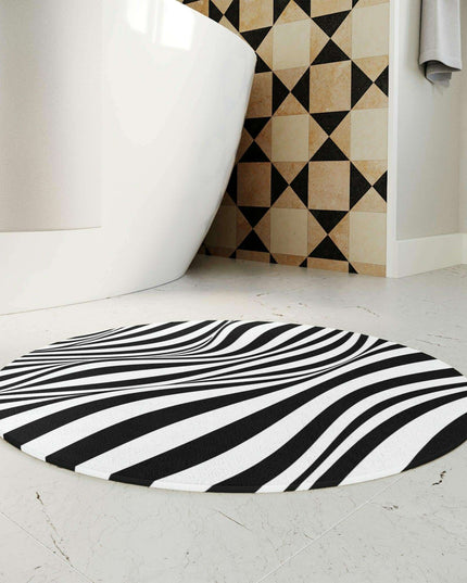 Customizable Elite Illusion Abstract Bath Mat - Chic Bathroom Decor by Maison d'Elite