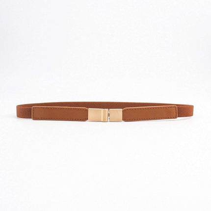 Elegant Adjustable PU Elastic Skinny Belt for Effortless Style