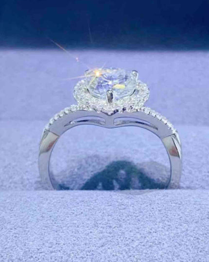 Heartfelt Lab-Diamond Ring with Dazzling Zircon Accents - A Modern Classic