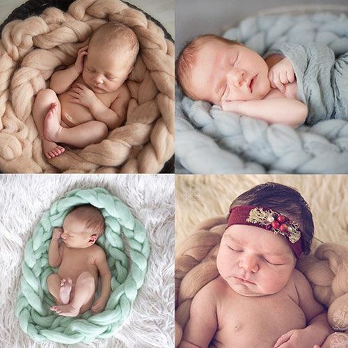 Elegant Braided Handcrafted Baby Blanket - Luxurious Soft Cotton Blend (138" - 158")