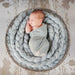 Soft Cotton Blend Handmade Baby Blanket with Braid Detail - 138" to 158"