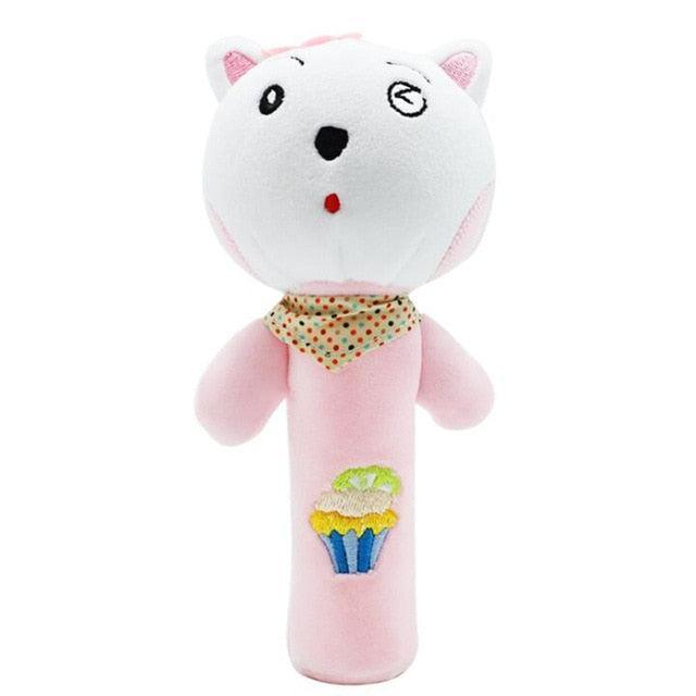 Musical Baby Rattle Toy with Cute Cartoon Design for Strollers and Cribs