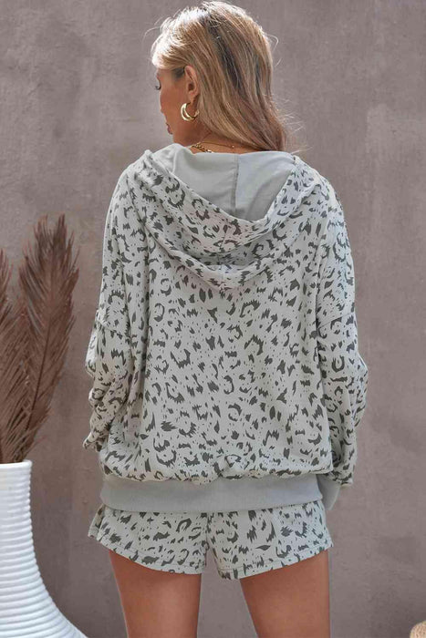 Animal Kingdom Cozy Lounge Set with Hoodie and Shorts