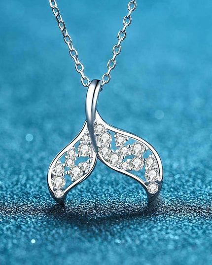 Sophisticated Lab-Diamond Fishtail Pendant Necklace Set with Gemstone Maintenance Essentials