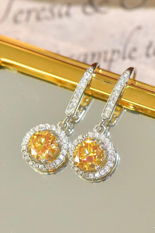 Radiant Platinum-Plated Lab-Diamond Drop Earrings with Zircon Accents