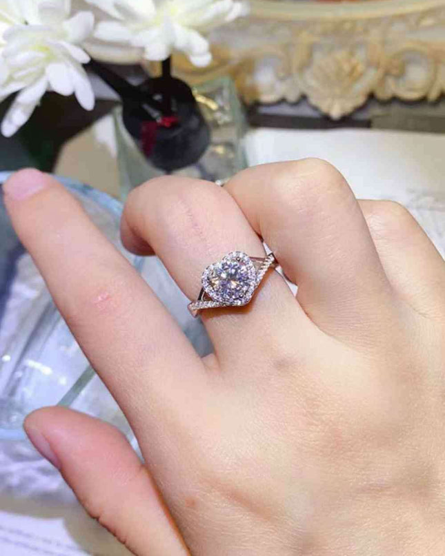 Heartfelt Lab-Diamond Ring with Dazzling Zircon Accents - A Modern Classic