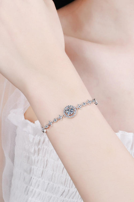 Moissanite Adorned Sterling Silver Bracelet: Exquisite Jewelry with Warranty and Certificate