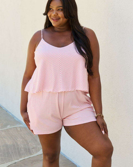 Chic Striped Pink Flare Romper - 'Embrace the Moment' Edition