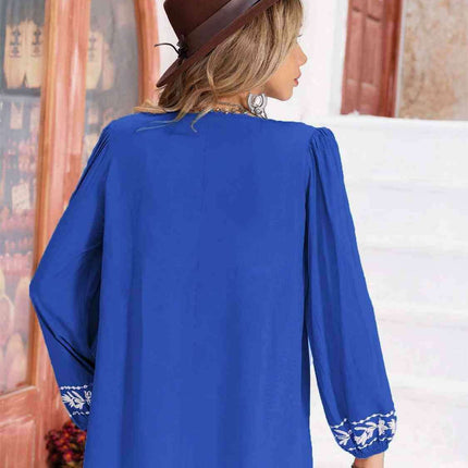 Whimsical Floral Chiffon Blouse with Elegant Balloon Sleeves