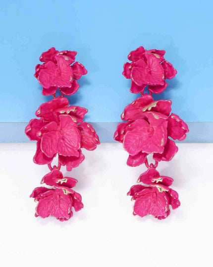Chic Floral Zinc Alloy Dangle Earrings - Style Elevation