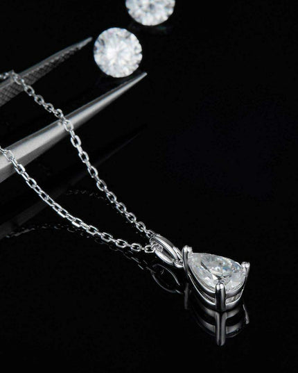 Elegant Sterling Silver Necklace with Certified Lab-Created Diamond Brilliance
