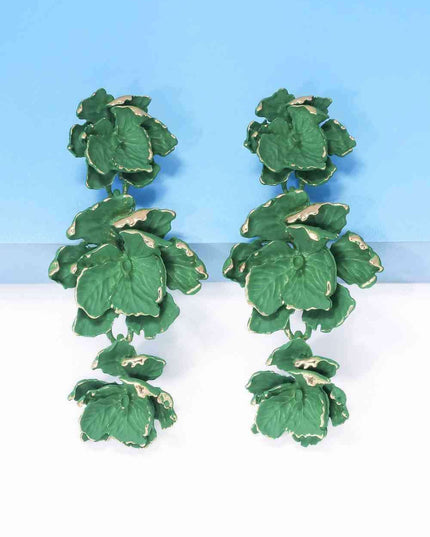 Chic Floral Zinc Alloy Dangle Earrings - Style Elevation