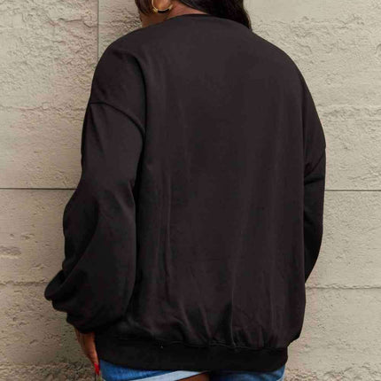 Cozy Affection Oversized Graphic Crewneck Sweater