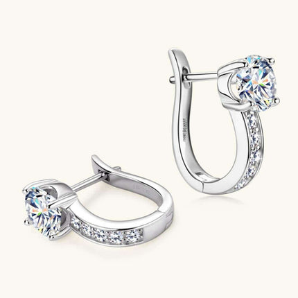 Sophisticated 2 Carat Lab-Diamond and Zircon Earrings in Sterling Silver - Embrace Luxury