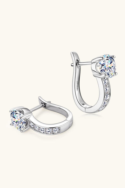 Luxurious 2 Carat Lab-Diamond and Zircon Accent Earrings in Sterling Silver - Dazzling Sparkling Gems