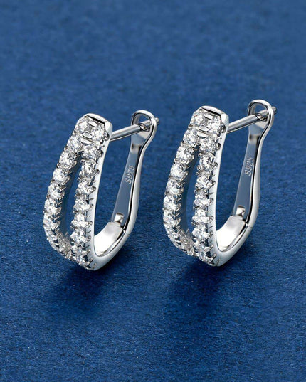 Radiant Elegance: Sterling Silver Lab-Grown Diamond Earrings in Luxurious Presentation Box