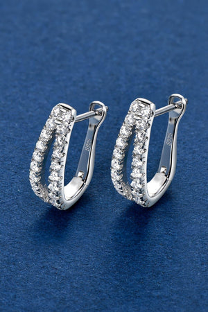 Moissanite 925 Sterling Silver Earrings-Trendsi-Silver-One Size-Très Elite