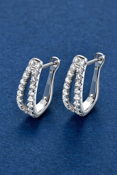 Elegant Moissanite Sterling Silver Earrings with Matching Box