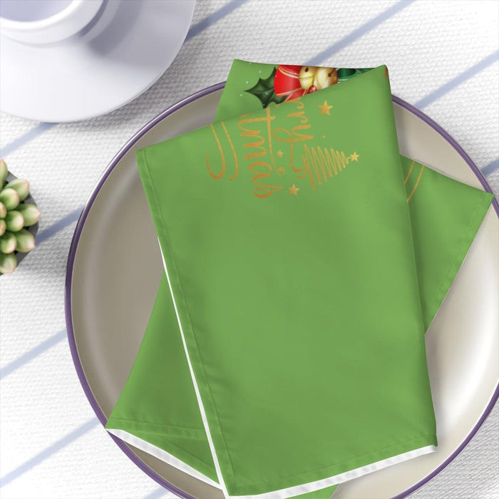Winter Wonderland Green Napkin Set - Luxuriously Soft Holiday Table Decor, Pack of 4