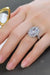 8 Carat Oval Lab-Diamond Ring with Zircon Accents - Sterling Silver Elegance