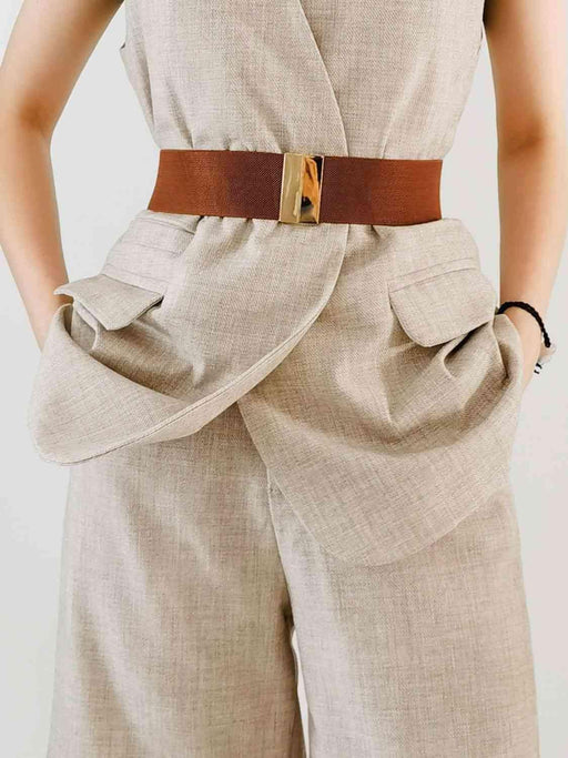 Stylish Alloy Buckle Elastic Belt - Versatile Accessory for Effortless Style