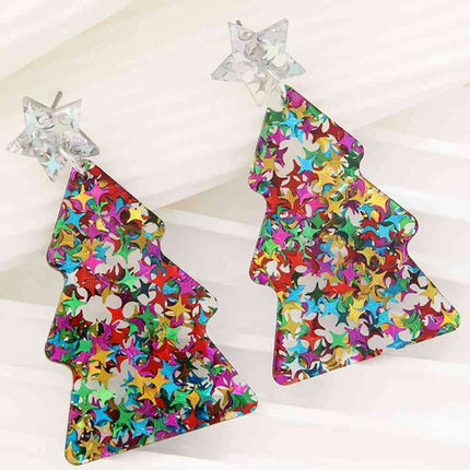 Delightful Festive Acrylic Christmas Tree Earrings for a Joyful Celebration
