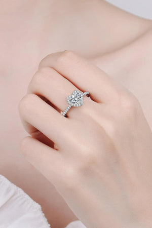 1 Carat Moissanite Heart-Shaped Ring-Trendsi-Silver-4-Très Elite