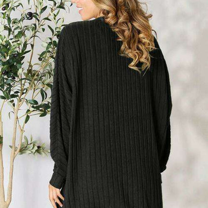 Chic Ribbed Cocoon Cardigan - Redefine Your Casual Look