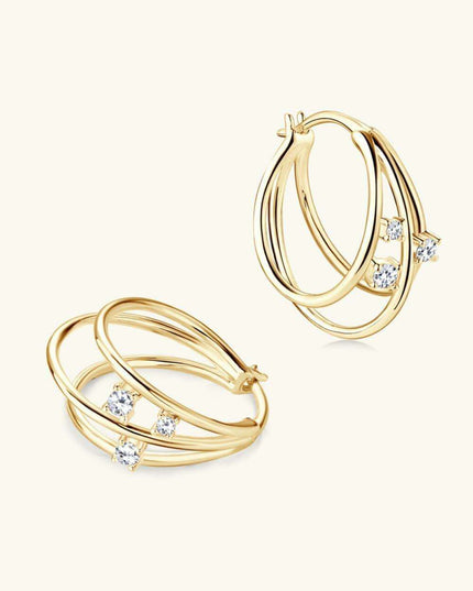 Lavish Moissanite Teardrop Earrings with Lab-Diamond Accents in White Gold and Yellow Gold Plating