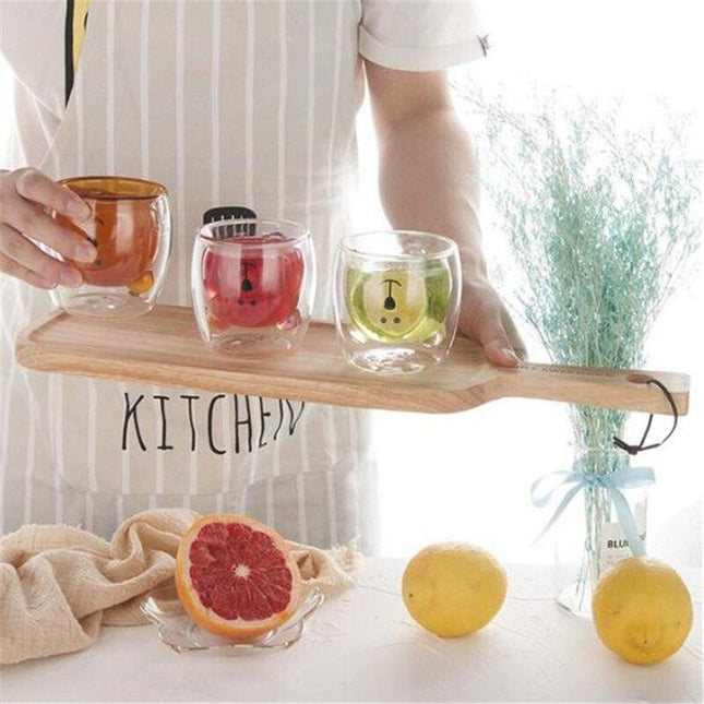 Charming Bear-Shaped Insulated Glass Coffee Cup - A Fun Morning Companion