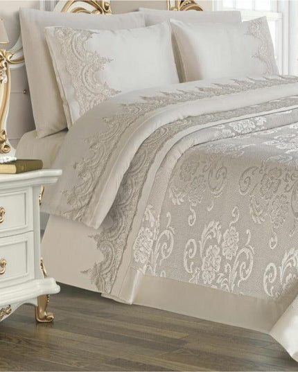 Luxurious 6-Piece Turkish Chenille Jacquard Bedding Ensemble for Ultimate Comfort and Elegance