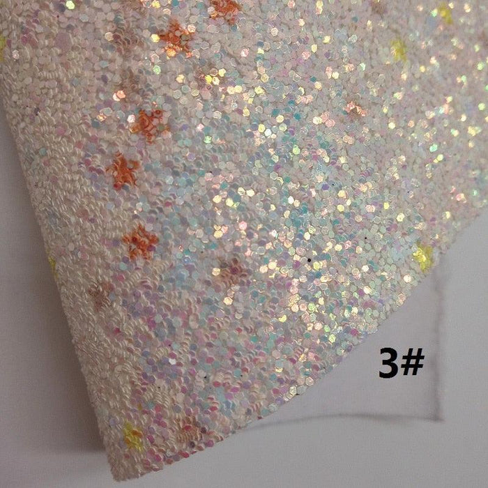 BEIGE Glitter Fabric Crafting Kit with Faux Fabric and Synthetic Leather Sheets