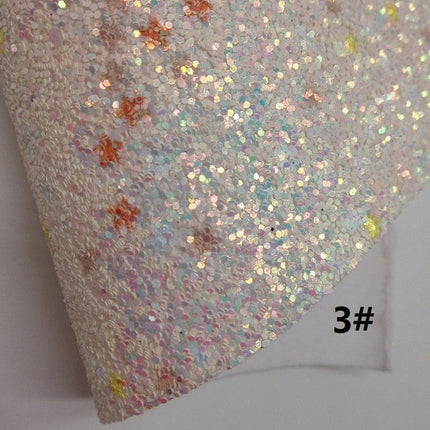 BEIGE Glitter Craft Fabric Collection with Faux and Synthetic Leather Sheets