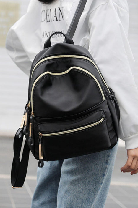 Elegant Solid Oxford Cloth Backpack with Spacious Design