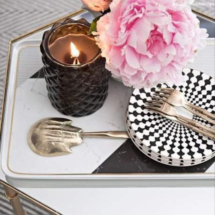 Elegant Serenity Green Lotus & Lily Candle with Black Pineapple Accent - Refined Home Fragrance