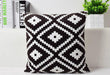 Chic Black and White Geometric Pattern 18" Velvet Throw Pillow Case