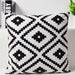 Luxurious Black and White Geometric Velvet Pillow Cover - 18"