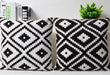 Chic Black and White Geometric Pattern 18" Velvet Throw Pillow Case